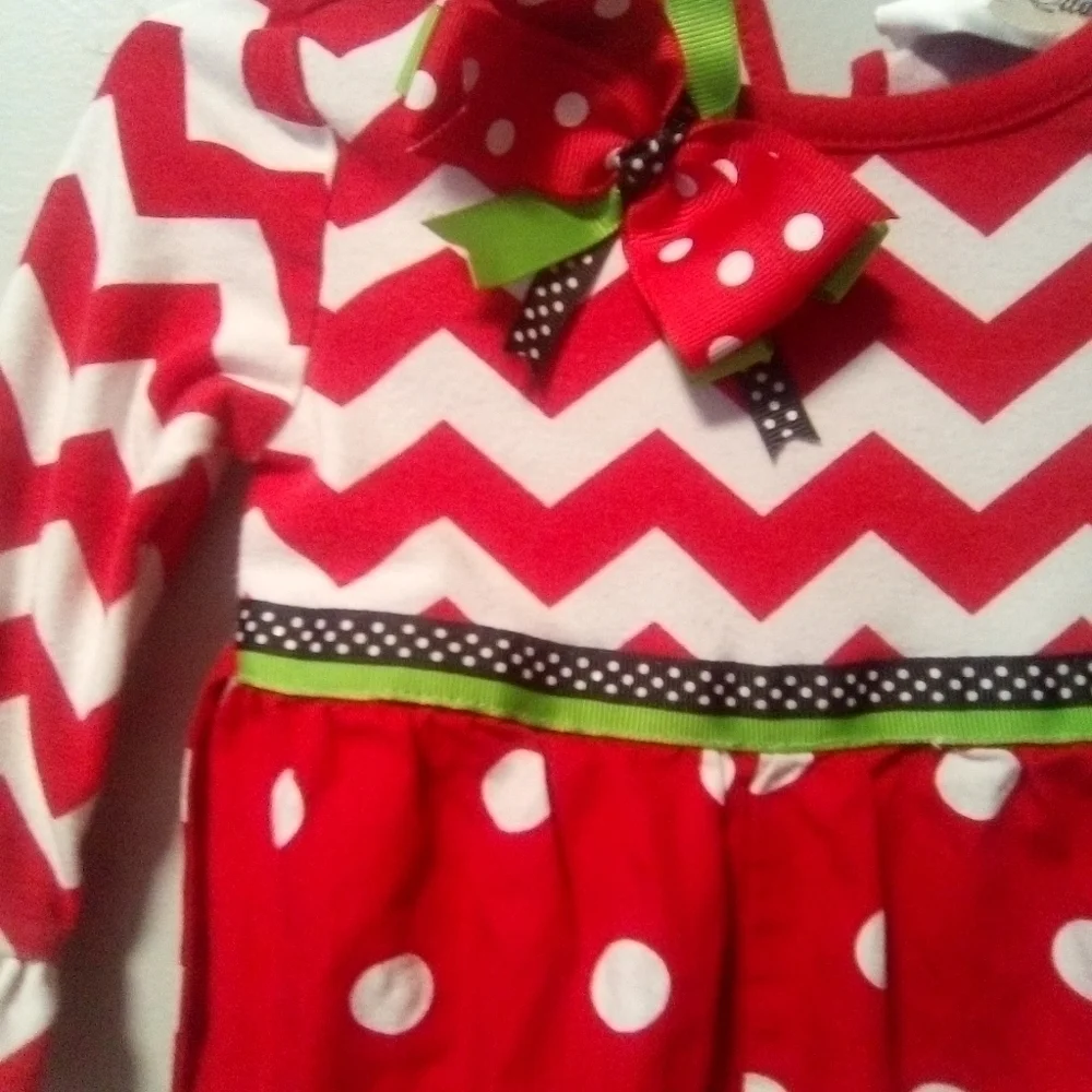 RARE addition brand girls holiday one piece festive outfit. Size 9 months.